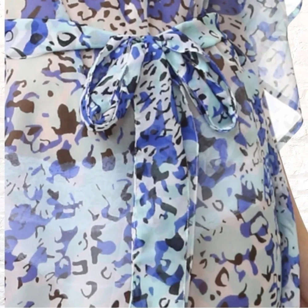 YUMI Kim exotic jungle Swim Cover Tunic kaftan Size M / L Beaded Blue